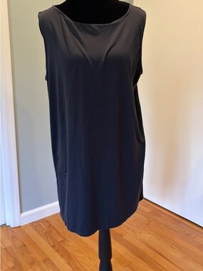 Eileen Fisher dark gray Sleeveless Scoop Neck Tank